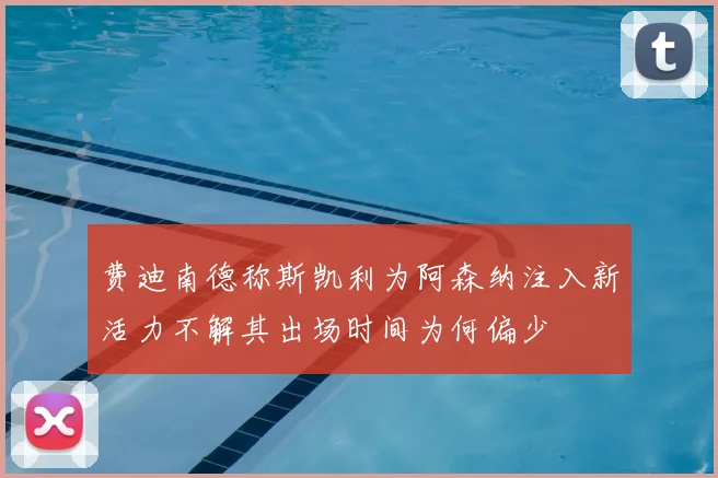 费迪南德称斯凯利为阿森纳注入新活力不解其出场时间为何偏少